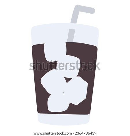 Clip art of simple deformed iced coffee