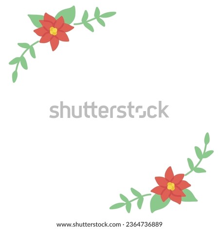 Clip art of simple deformed poinsettia frame style