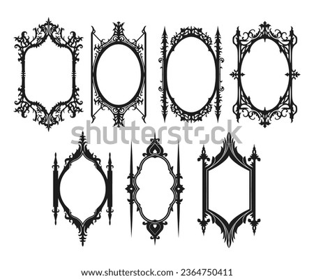 Ornate antique frame collection. Vector design elements set.