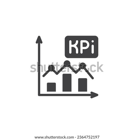 Performance indicator graph vector icon. filled flat sign for mobile concept and web design. Key Performance Indicator glyph icon. Symbol, logo illustration. Vector graphics