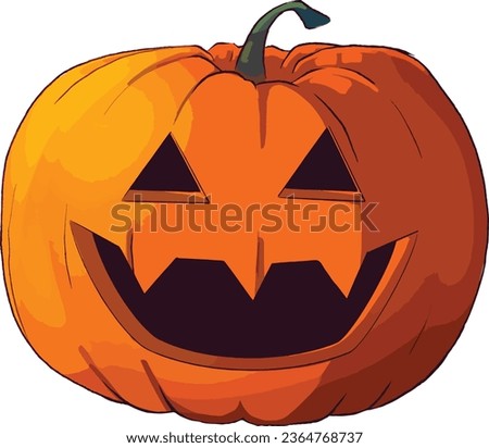 Pumpkin Halloween cartoon flat with transparent background