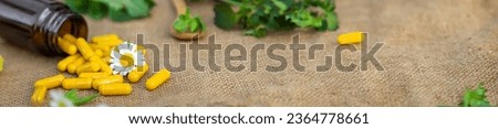 Supplementi and medicinal herbs and flowers. Selective focus. Nature. Royalty-Free Stock Photo #2364778661