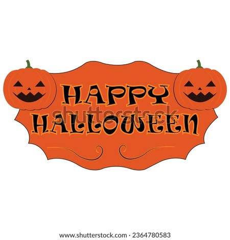 Halloween Pumpkin with text vector Dark Orange color isolated design on white background