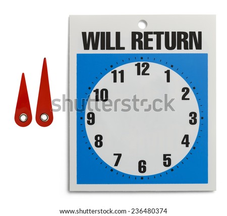 Custom Will Return Sign with Parts Isolated on White Background.