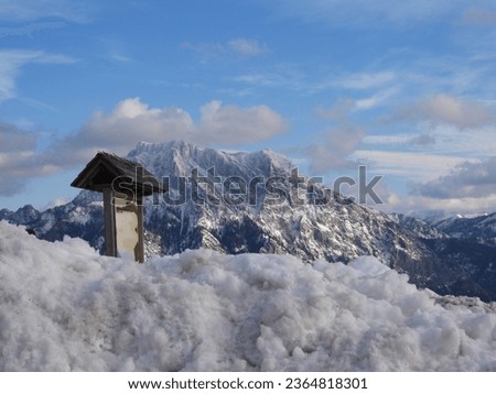 mountain landscape in austria with blue sky