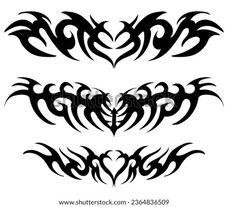 Tribal Design Tattoo Pattern Set, neo tribal style Royalty-Free Stock Photo #2364836509