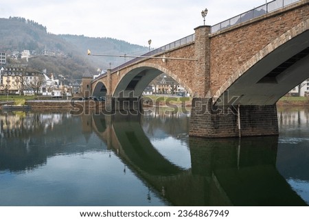Skagerrak Bridge and Moselle River - Cochem, Germany Royalty-Free Stock Photo #2364867949