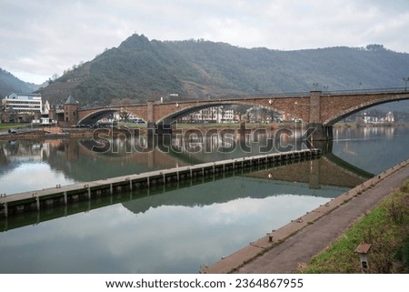 Skagerrak Bridge and Moselle River - Cochem, Germany Royalty-Free Stock Photo #2364867955