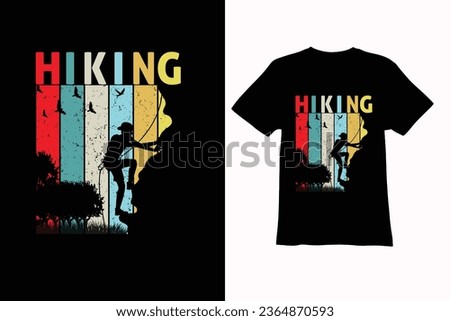 Hiking vektor and vinteg T-shirt design.