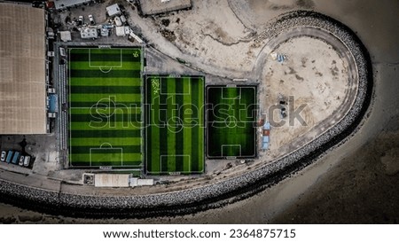 Aerial picture in Kuwait for football playground