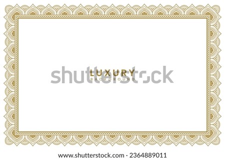 page Golden vintage wedding invitation card islamic certificate border line pattern illustration frame  Royalty-Free Stock Photo #2364889011