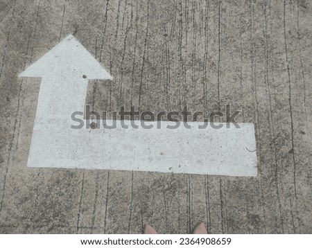 Cement road surface with road markings