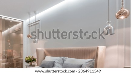 Modern Ceiling Lights Installation, 
Ceiling Lighting Design Ideas, 
Interior Ceiling Lights without False Ceilings, 
Contemporary Lighting Fixtures, 
Direct Ceiling Light Installation Royalty-Free Stock Photo #2364911549