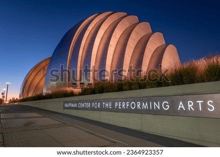 Kauffman Performance Arts Center at Blue Hour Royalty-Free Stock Photo #2364923357