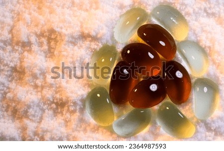 Glass stones heart shaped in snow Christmas images and designs Thailand Asia
