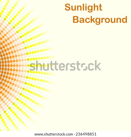 Colorful sunlight background, round sunbeams, 2d illustration, clipping mask, vector, eps 8