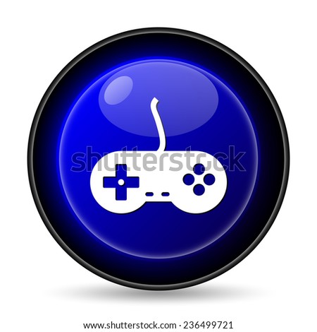 Gamepad icon. Internet button on white background. 