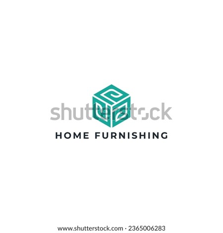 Abstract Hexagon Vector letter E or EE logo. The triple cube letter E brand logo in blue color isolated on a white background applied for the Custom Furniture Company logo design inspiration template