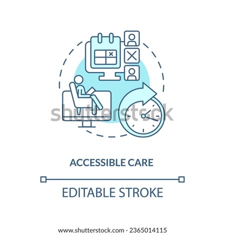 2D editable accessible care thin line blue icon concept, isolated vector, monochromatic illustration representing online therapy.