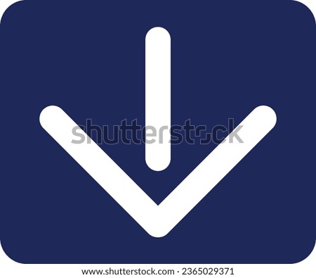 Move downward black glyph ui icon. Smartphone app navigation. Messenger history. User interface design. Silhouette symbol on white space. Solid pictogram for web, mobile. Isolated vector illustration