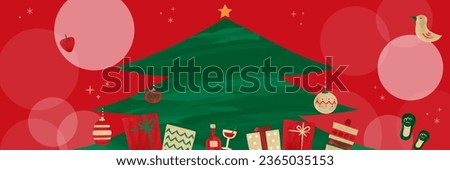Clip art template of Christmas tree with watercolor touch