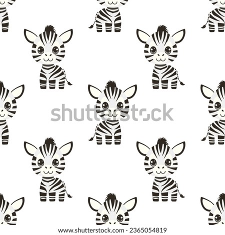 Animal seamless pattern with cute zebra 