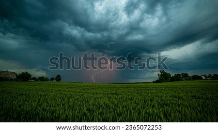 Nature power of night lightning