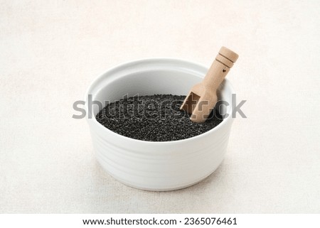 Selasih or basil seed, is a spice from the basil plant, usually used to mix in drinks.  Royalty-Free Stock Photo #2365076461