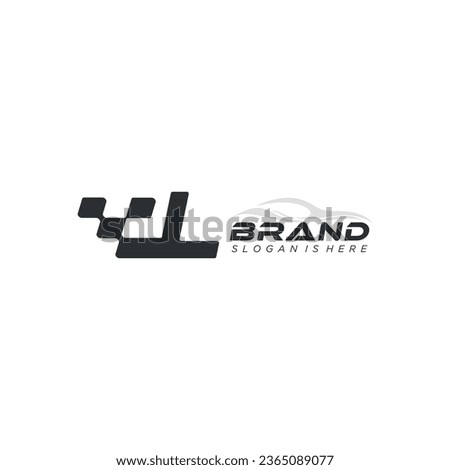 Initial Letter L With Flag automotive Logo, Initial Letter Logo For Your Company Name, Alphabet Logo Template Ready For Use, Modern Initial Logo