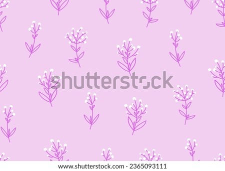 Abstract doodle pink seamless pattern with floral elements, wallpapers - vector design
