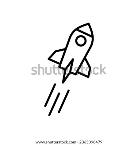 Rocket icon vector. Simple outline rocket sign