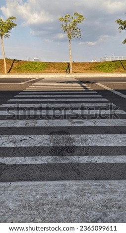 View of zebra crossing sign