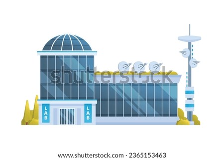 Laboratory building for city flat design. Vector illustration