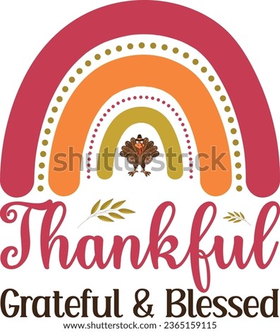Thanksgiving T-Shirt Design With Colorful Vector And Illustration.