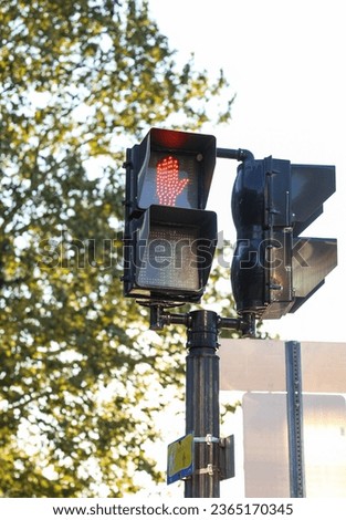 traffic walking light, symbolizing urban mobility and safety with dynamic colors and pedestrian crossing signals