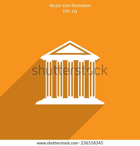 Vector bank, school, university building web icon. Eps 10.