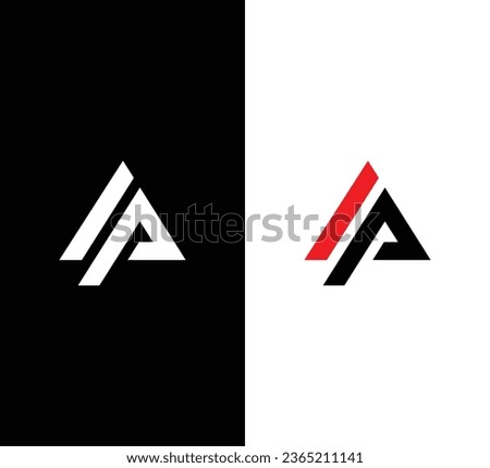Monogram Letter AP Logo Design. Black and White Logo. Usable for Business Logos. Flat Vector Logo Design Template