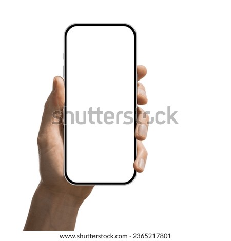 phone  in a hand on the white backgrounds