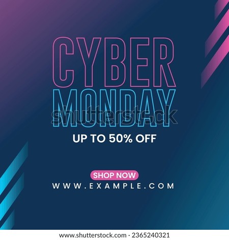 Cyber Monday Sale Typography Banner, Cyber Monday Deal Background