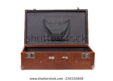 Old suitcase. Vintage style. isolated on a white background