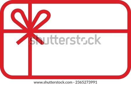 Gift card red color line icon, outline sign trendy style pictogram isolated on transparent background. Loyalty card, gift, collect bonus, earn reward, win present, vector mono for birthday, busine.