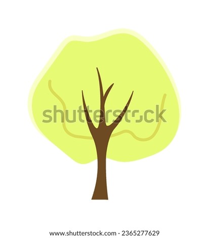 Decorative park tree semi flat colour vector object. Leaves and branches. Editable cartoon clip art icon on white background. Simple spot illustration for web graphic design