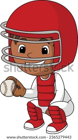little girl cartoon playing baseball clipart