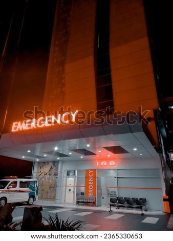 hospital emergency department at night
