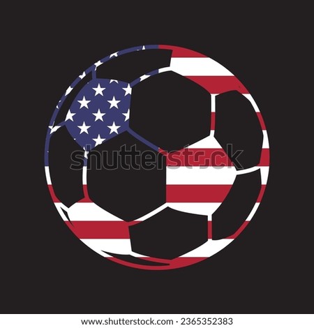 soccer ball with usa flag vector 3