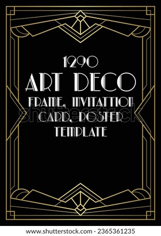 Vintage luxury Art deco Frame clip art template Design EDITABLE! good for wedding invitation, party invitation, poster, gift card , birthday photo frame and many more