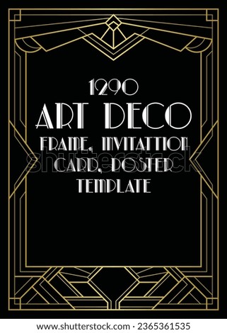 Vintage luxury Art deco Frame clip art template Variant! good for wedding invitation, party invitation, poster, gift card , birthday photo frame and many more