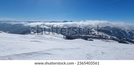 mountain mountains view sky blue fog
