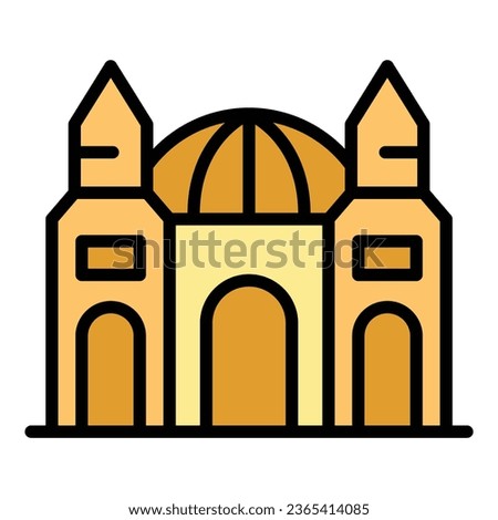 Malta church icon outline vector. European skyline. Country pub color flat Royalty-Free Stock Photo #2365414085