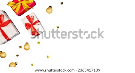 Christmas banner copy space with gift box